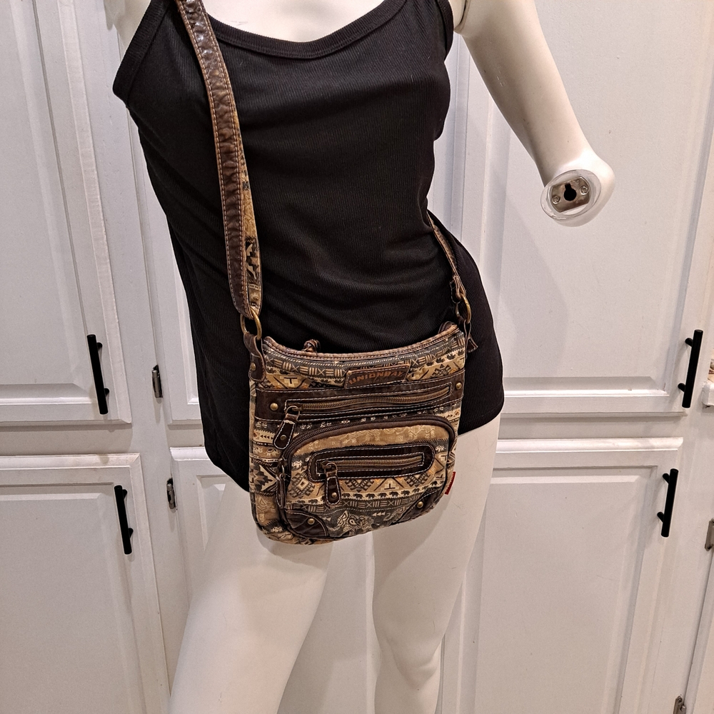 UNIONBAY Brown Patterned Crossbody Bag